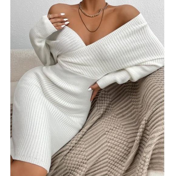 Black batwing sleeve knit bodycon dress - Picture 7 of 15